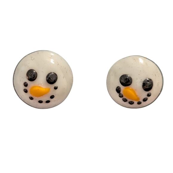 Whimsical Handmade Lampwork Bead Snowmen Face Cuff Links NWT - Picture 1 of 4